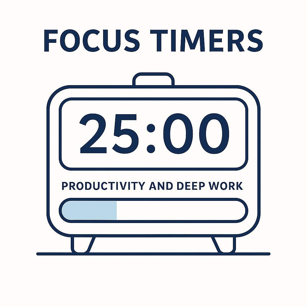 focus timers for productivity and deep work – minimal timer illustration
