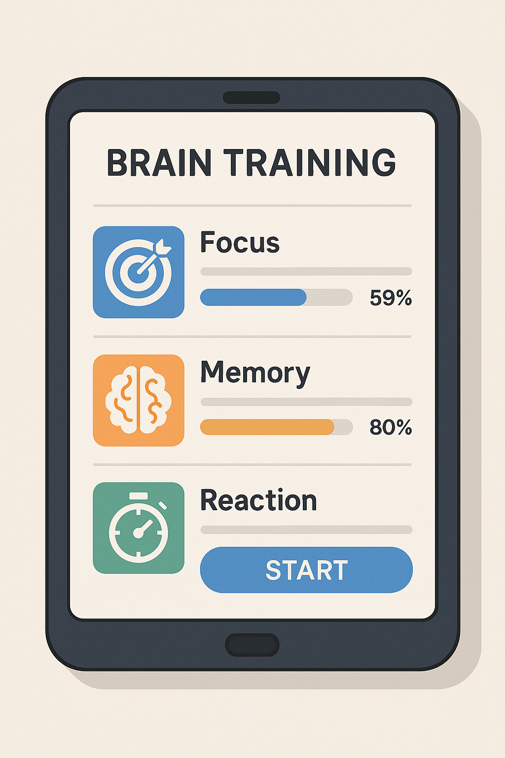 brain training apps interface for focus and memory
