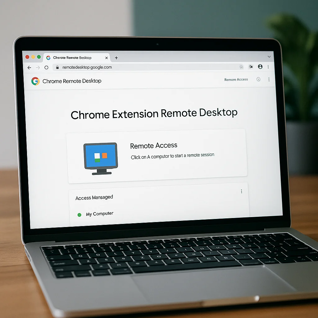 Chrome Extension Remote Desktop on Laptop Screen chrome extension remote desktop on laptop screen