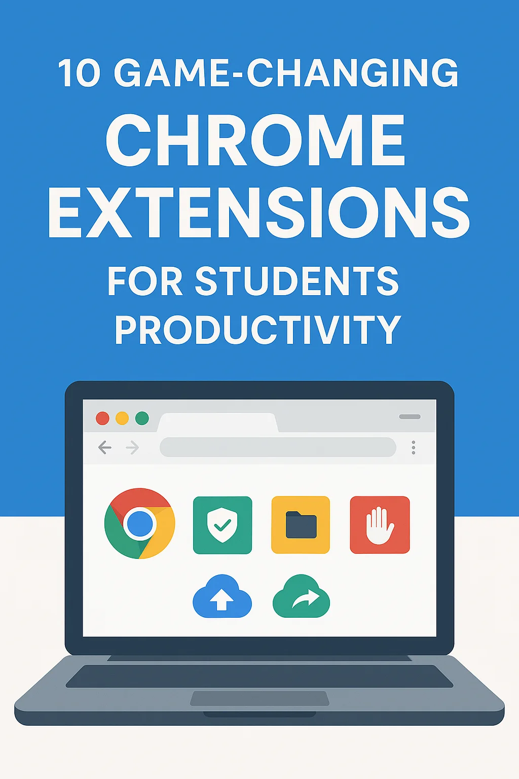 Student Using Chrome Extensions for Productivity on Laptop chrome extensions for students productivity