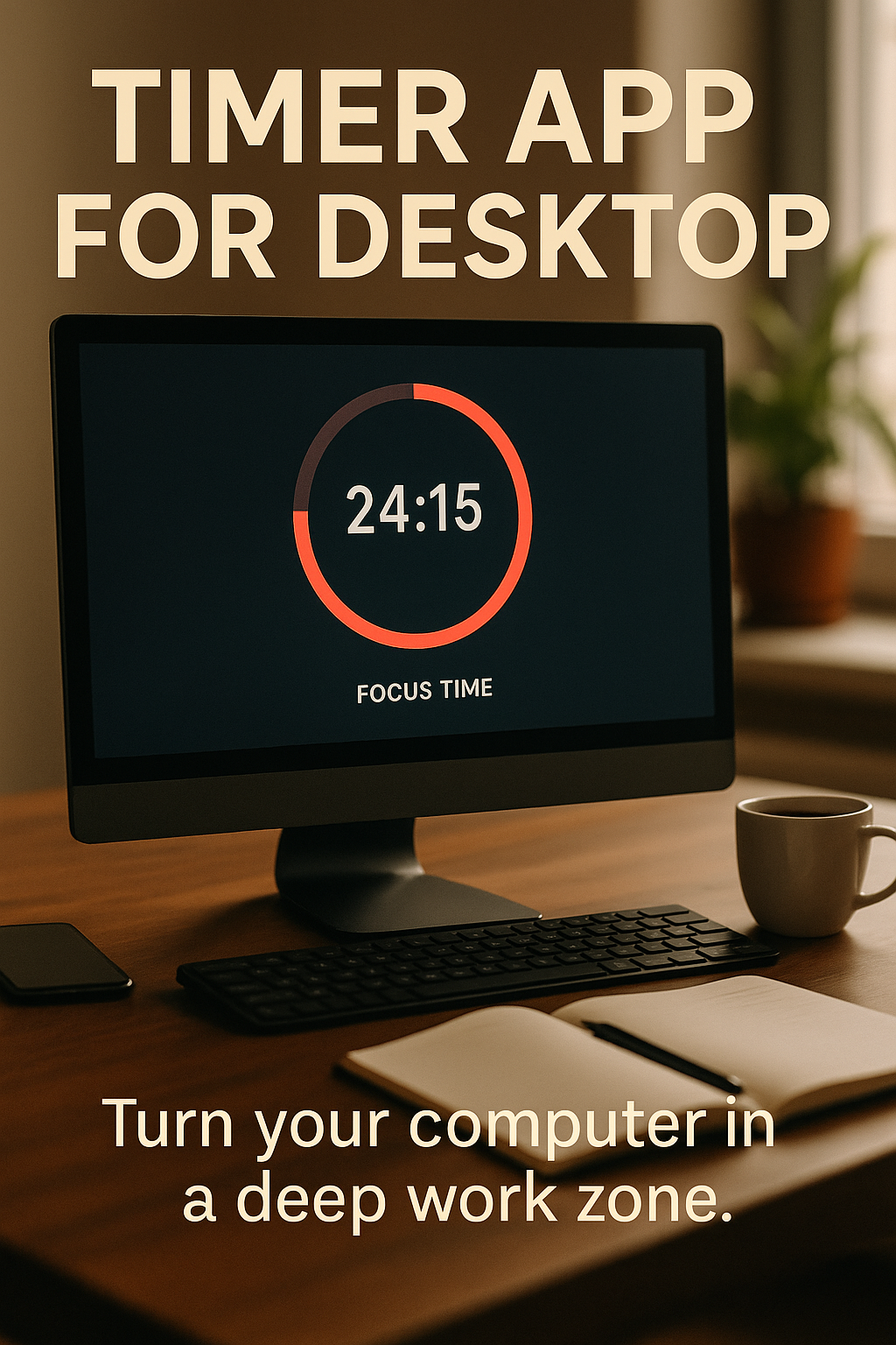 Timer App for Desktop in Use timer app for desktop in use on computer screen