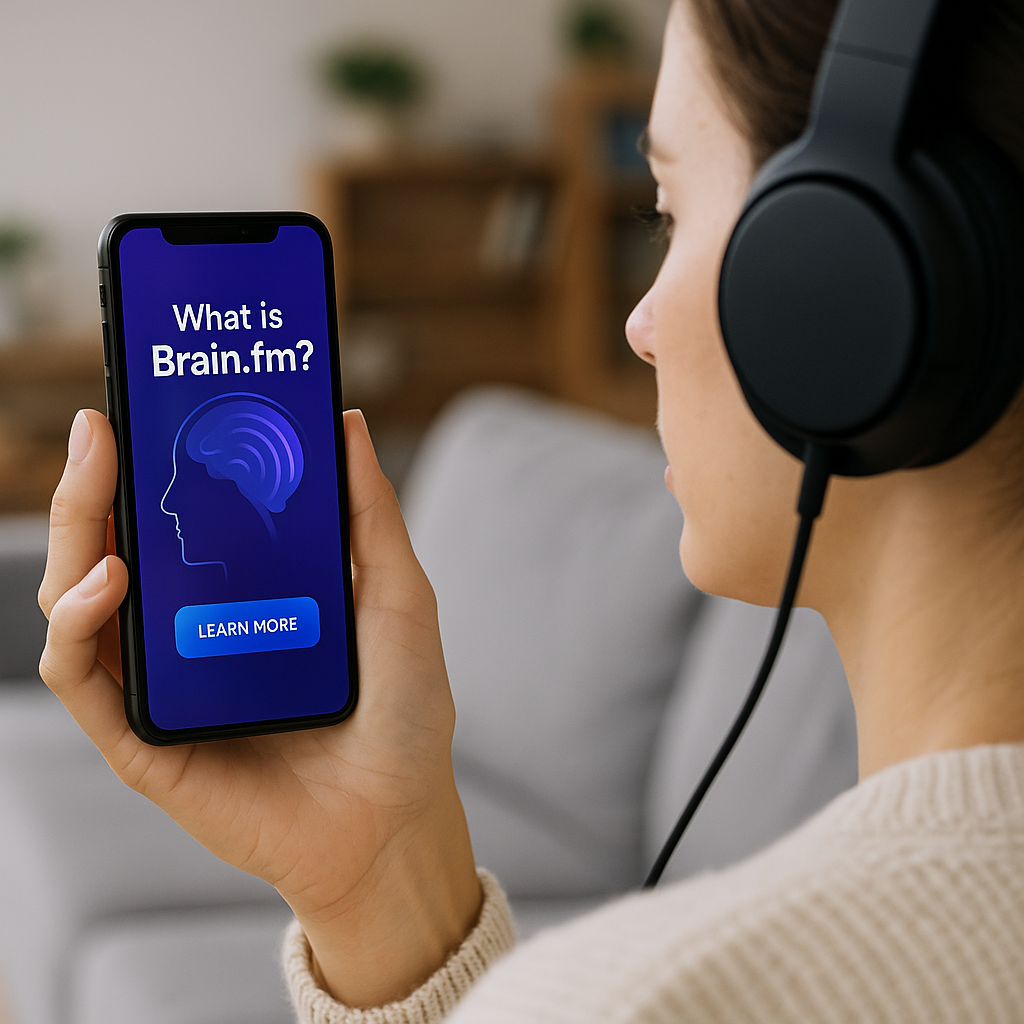 screenshot of What Is Brain.fm app with focus mode activated