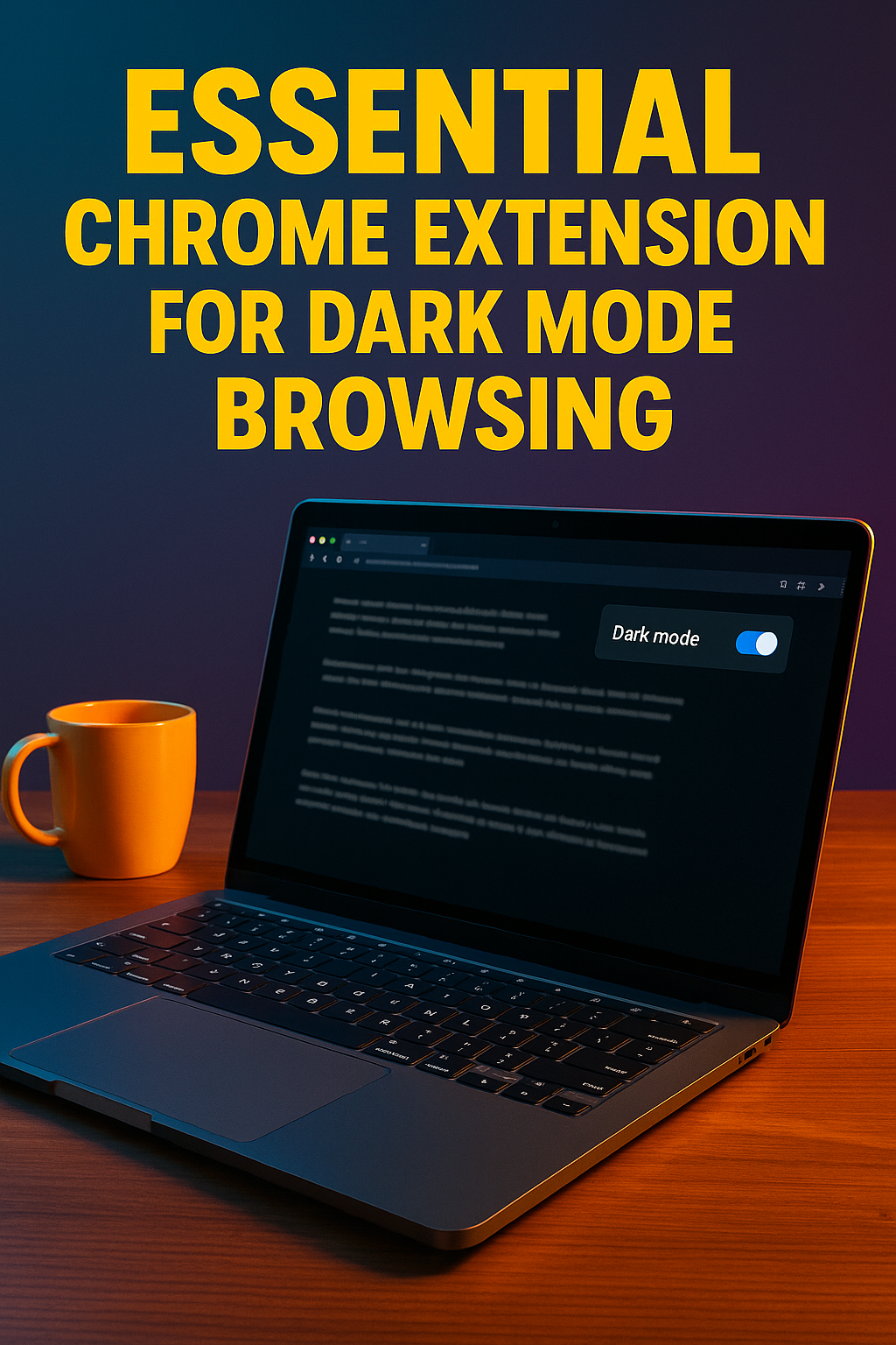 browser interface with chrome extension for dark mode